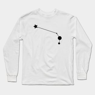 Aries Zodiac Constellation in Black Long Sleeve T-Shirt